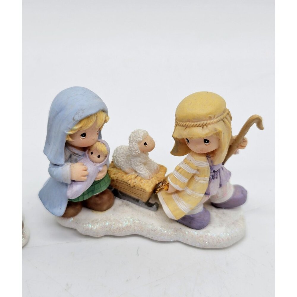 Precious Moments Nativity Holy Family & Angel With Star Mini Figurines Christmas - Picture 13 of 13